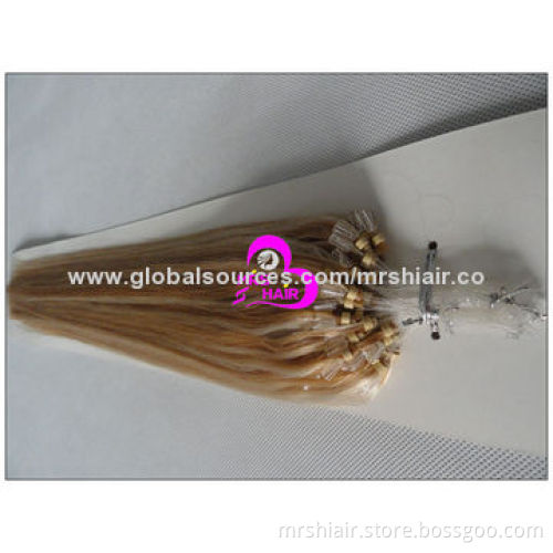 22-inch Piano Color 12#/22# Silk Straight Micro Loop Ring Hair Extensions